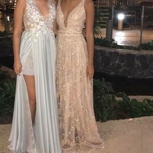 Beige sequins one of a kind women’s gown